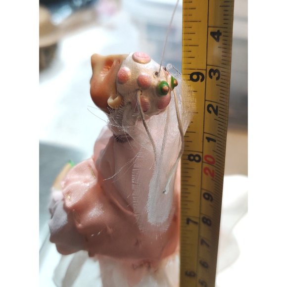 Hand Crafted Fairy Bug Lady Figure Tulle Clay Head Mismatched Frankensteined Art - Picture 14 of 15